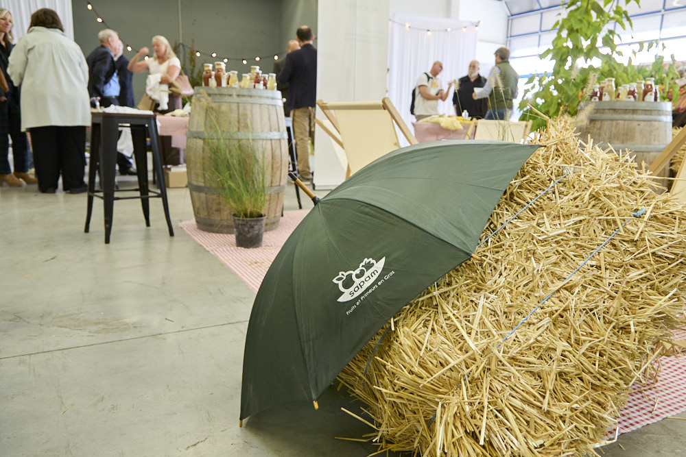 Parapluie et botte de paille